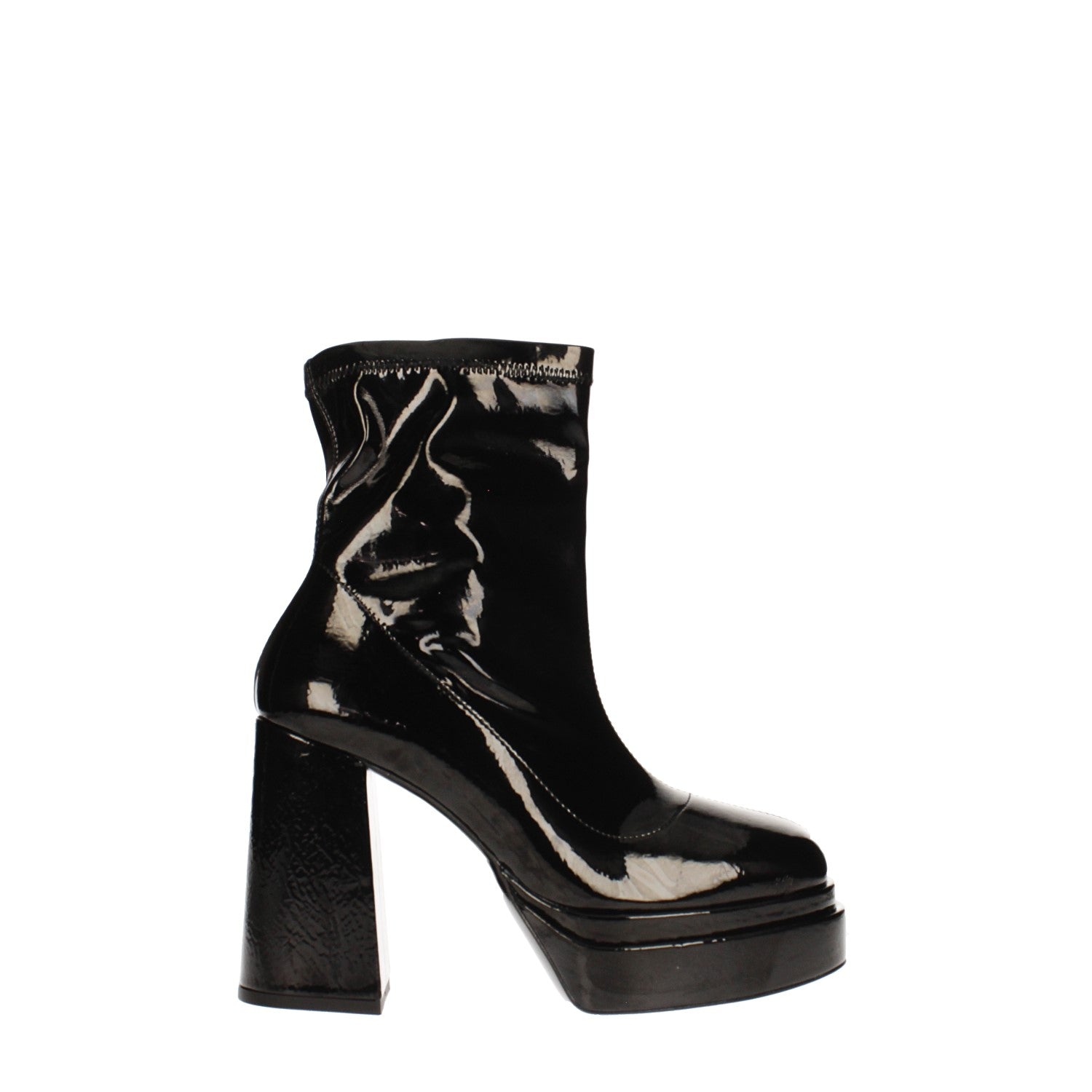 Tata Italia Stivaletti platform con doppio plateau in vernice. Made in Italy. Tacco alto 11cm