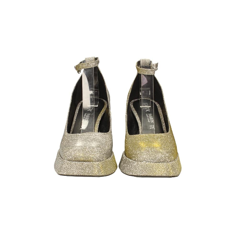 Tata Italia Décolleté glitterate. con punta squadrata e plateau. Made in Italy. Tacco alto 9cm Officina