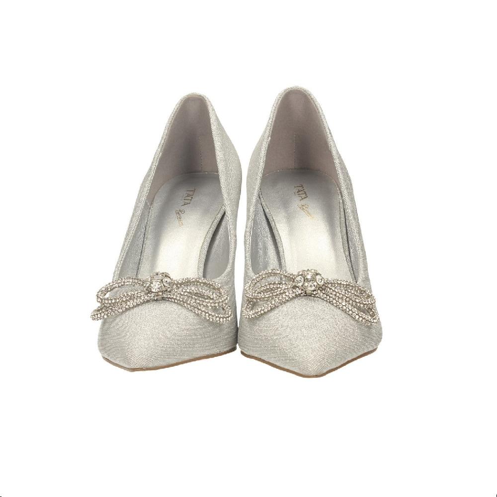 Tata Italia Décolleté satin con strass. Tacco alto 9cm Qualità Garantita