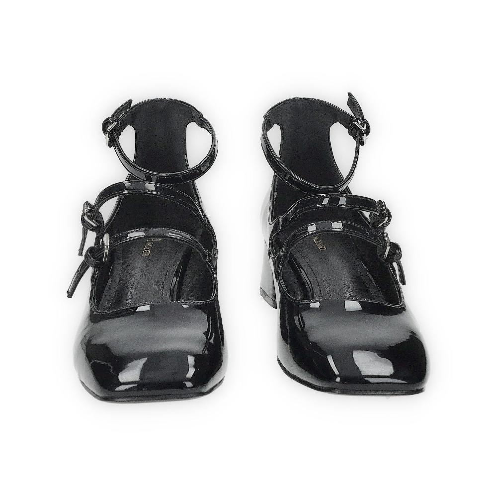 Tata Italia Décolleté nere in vernice con catenina. Tacco alto 6cm Super sconto