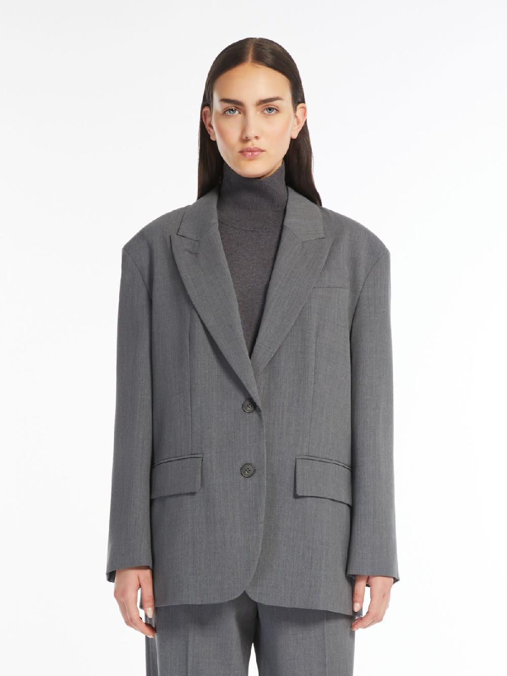 Weekend Blazer over in gabardina mista lana Saldi Di Fabbrica