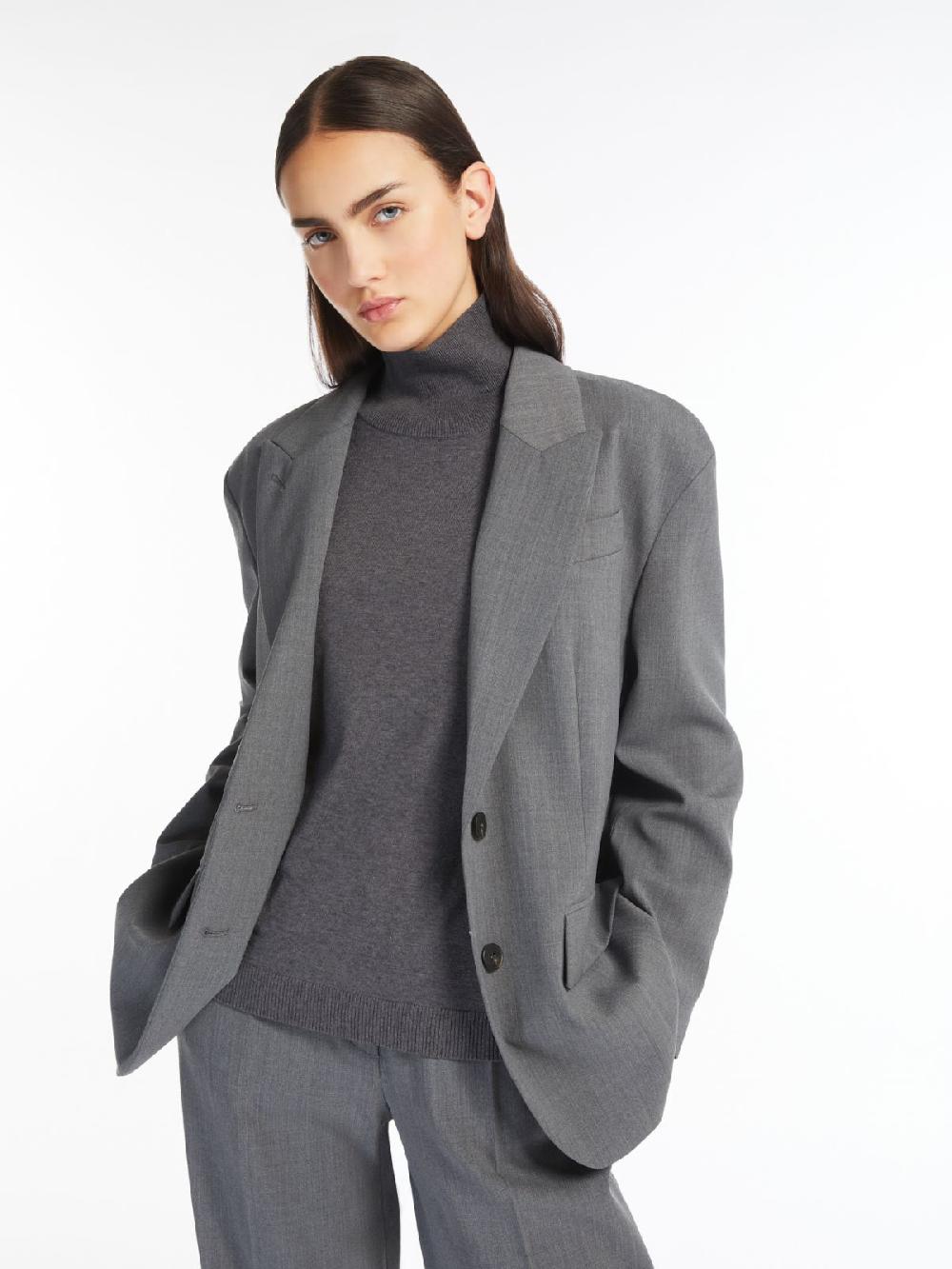 Weekend Blazer over in gabardina mista lana Saldi Di Fabbrica
