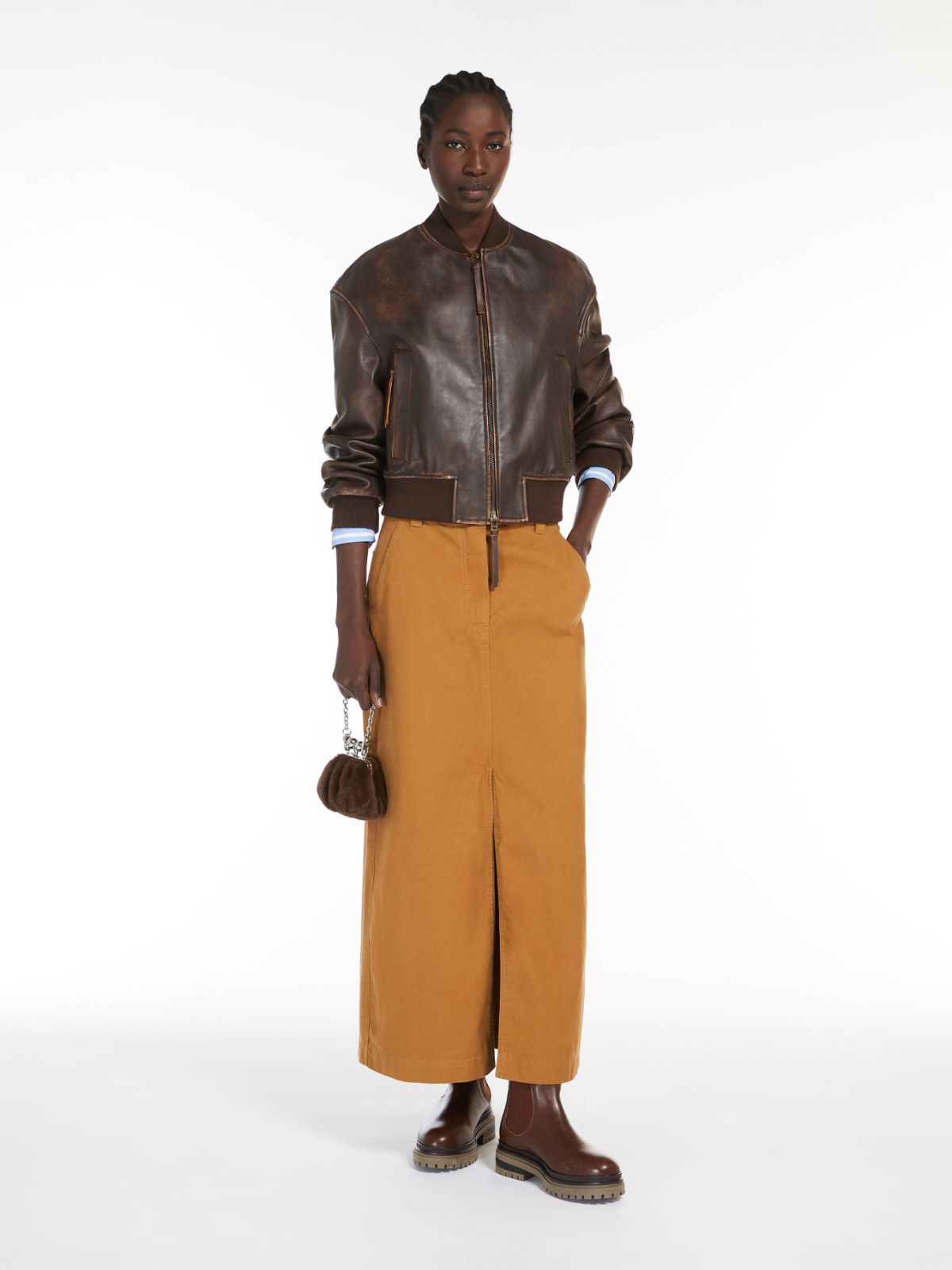Weekend Bomber in nappa Italia