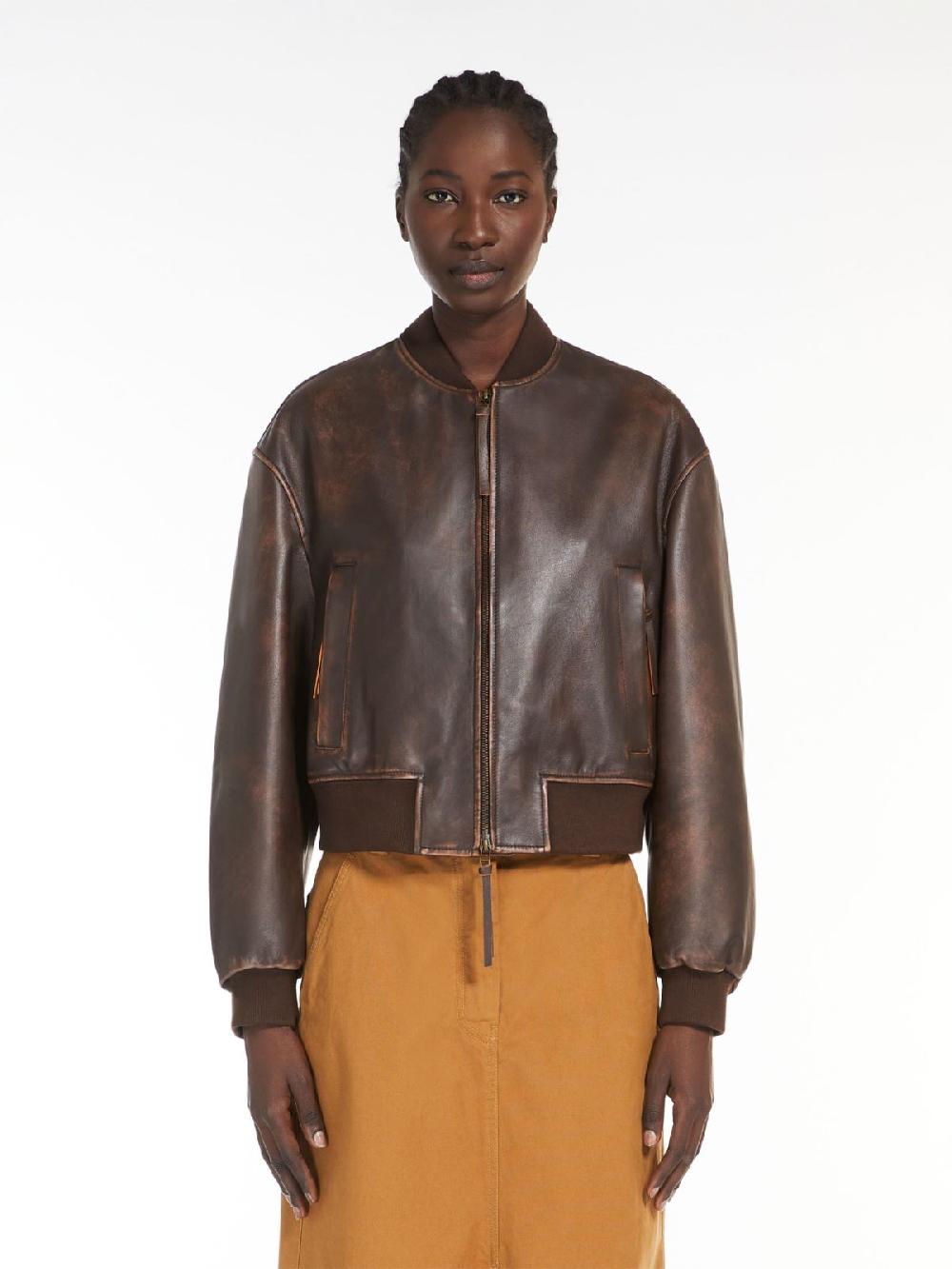 Weekend Bomber in nappa Italia