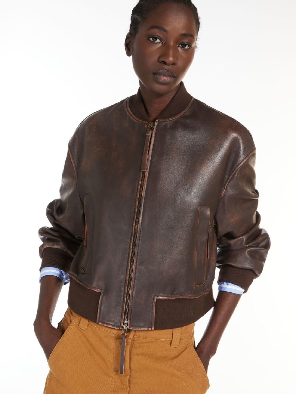 Weekend Bomber in nappa Italia