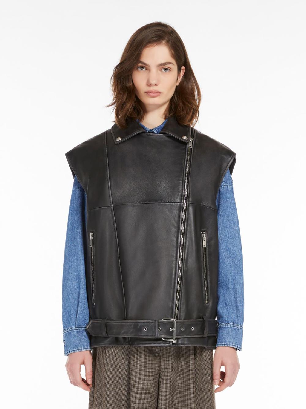 Weekend Gilet oversize in pelle Pezzi Unici