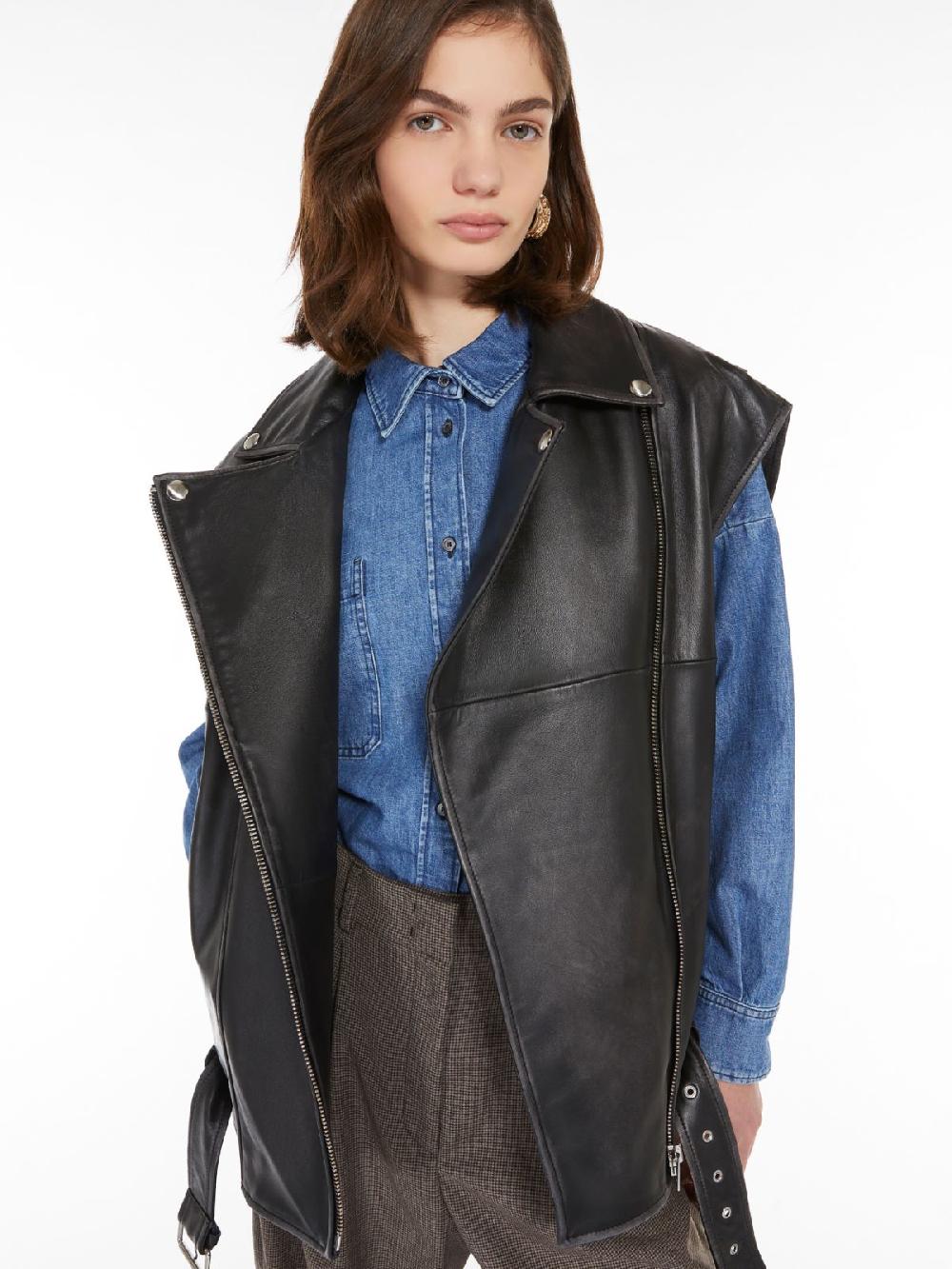 Weekend Gilet oversize in pelle Pezzi Unici