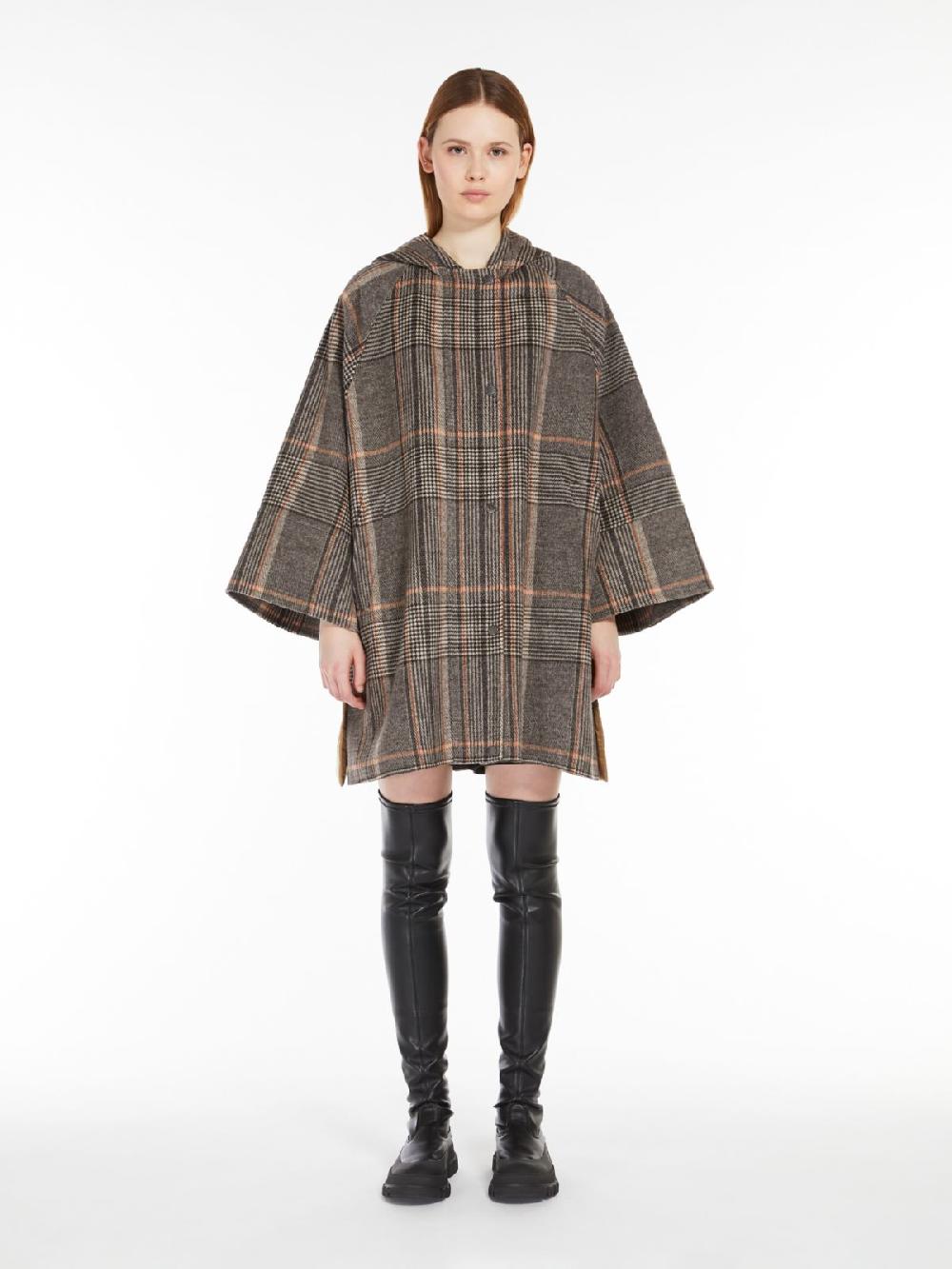 Weekend Cappotto in lana check e tela antigoccia Italy