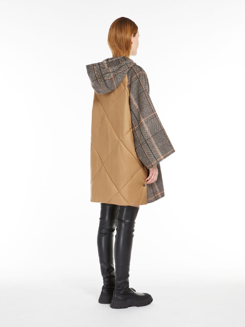Weekend Cappotto in lana check e tela antigoccia Italy