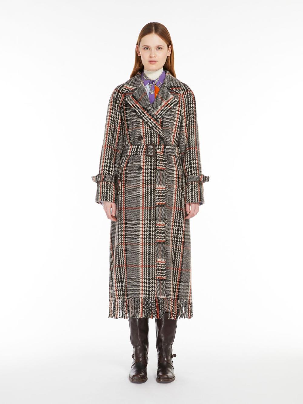 Weekend Cappotto in mista lana con frange Affare Del Giorno