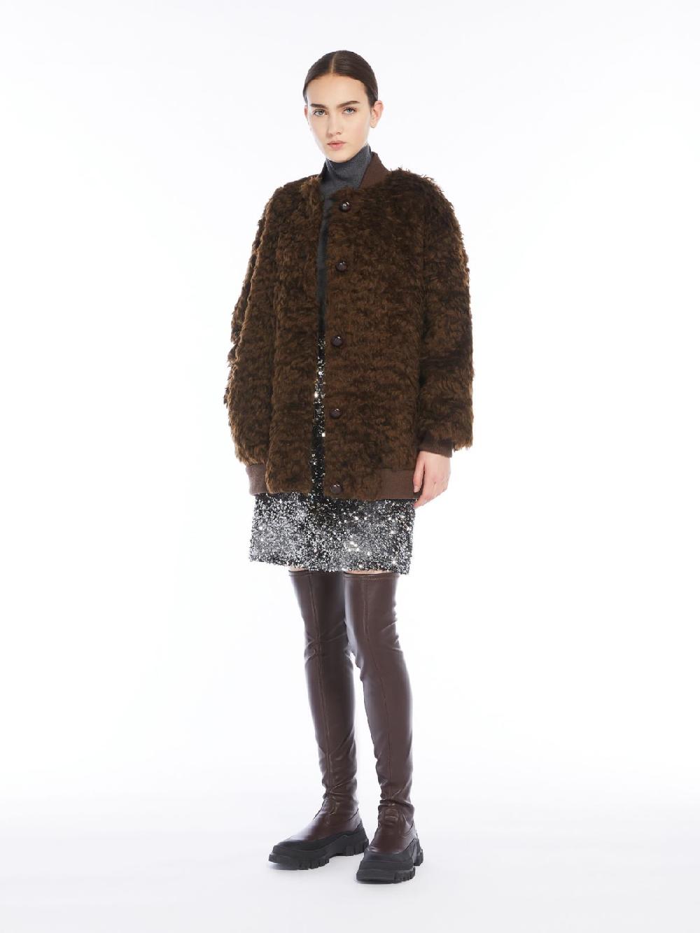 Weekend Bomber corto in tessuto furry Sottocosto