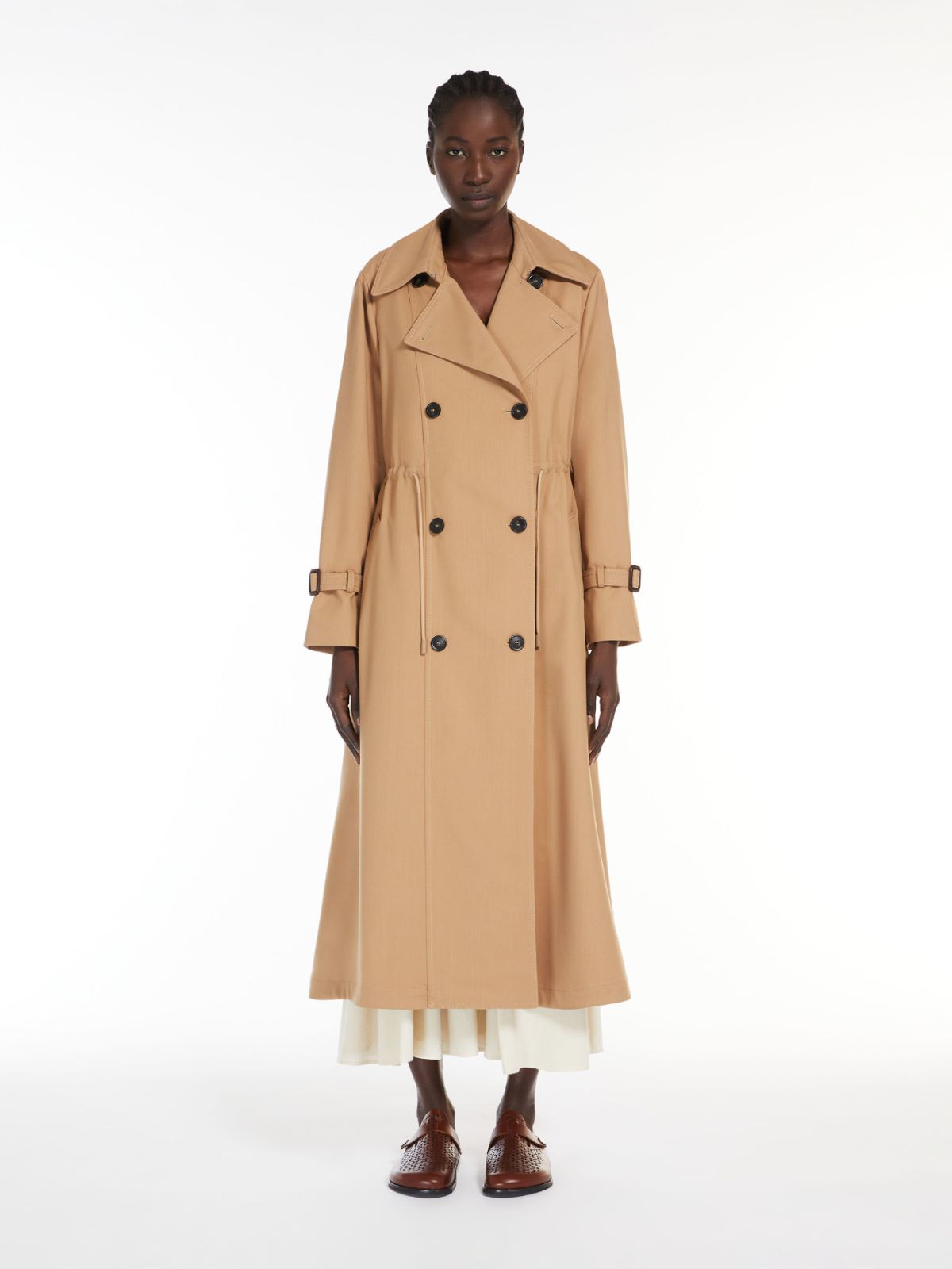 Weekend Trench in mista lana Vendita Economica