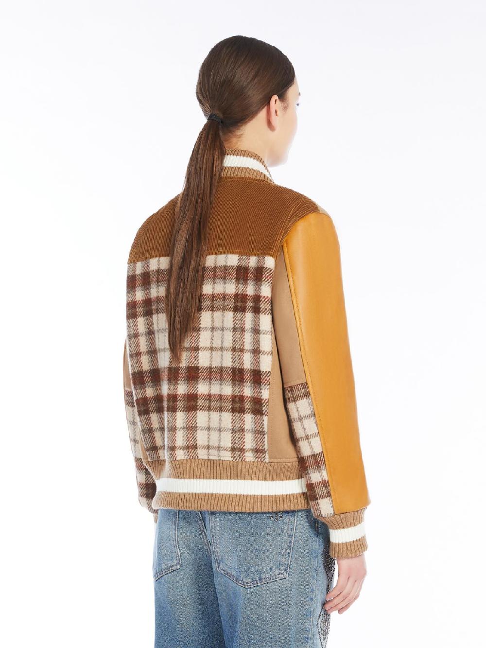 Weekend Bomber in lana velluto e pelle In Saldo