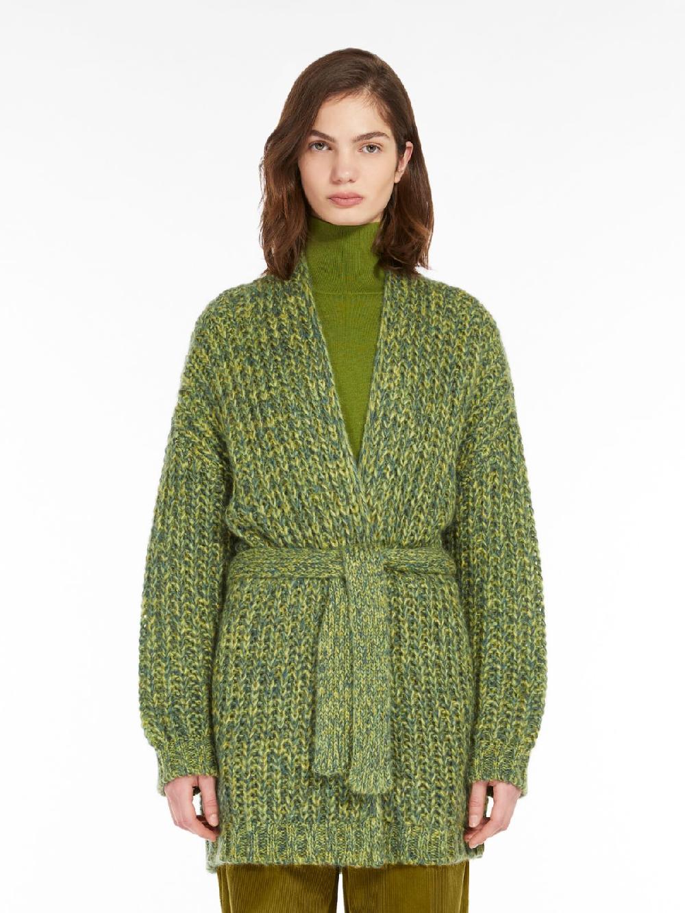 Weekend Cardigan a coste in mohair chiné Vendite Flash