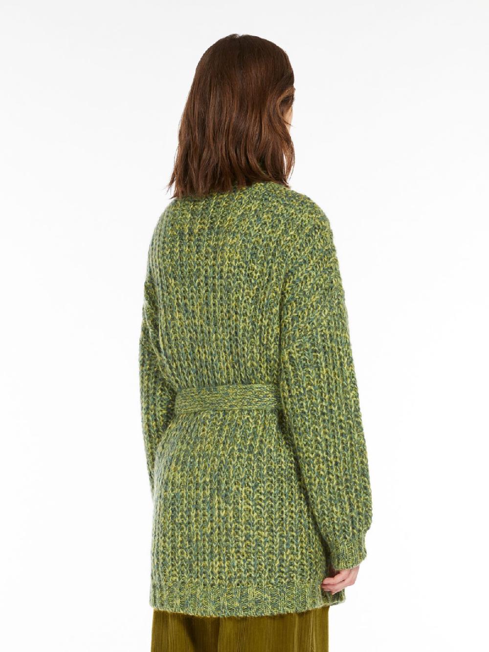 Weekend Cardigan a coste in mohair chiné Vendite Flash