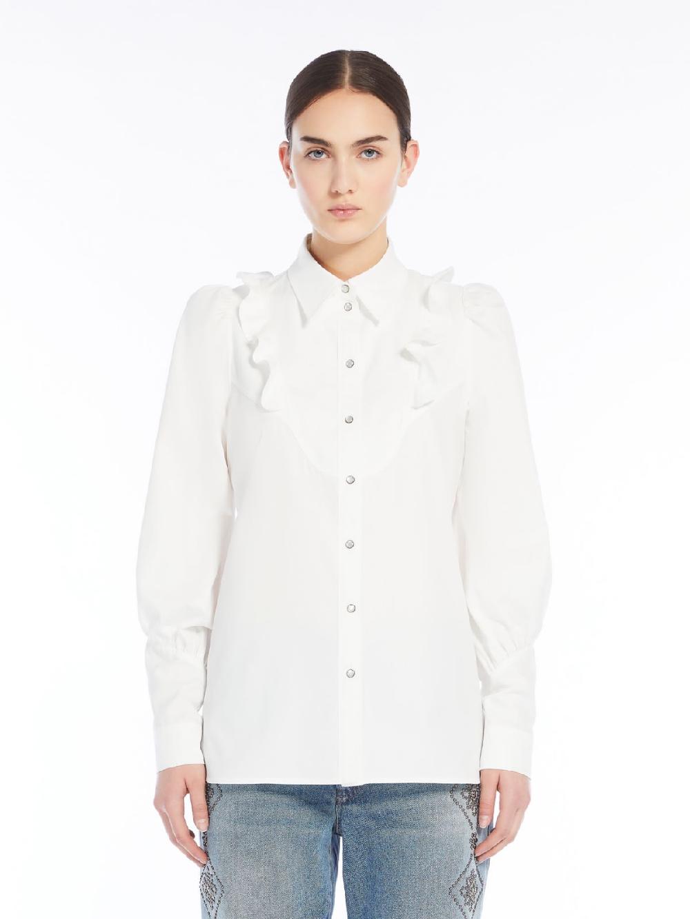 Weekend Camicia in twill di cotone con rouches Consegna Veloce