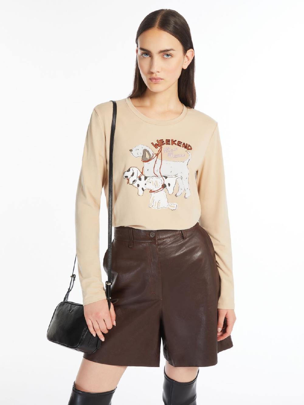Weekend T-shirt in cotone con stampa e ricami Offerta