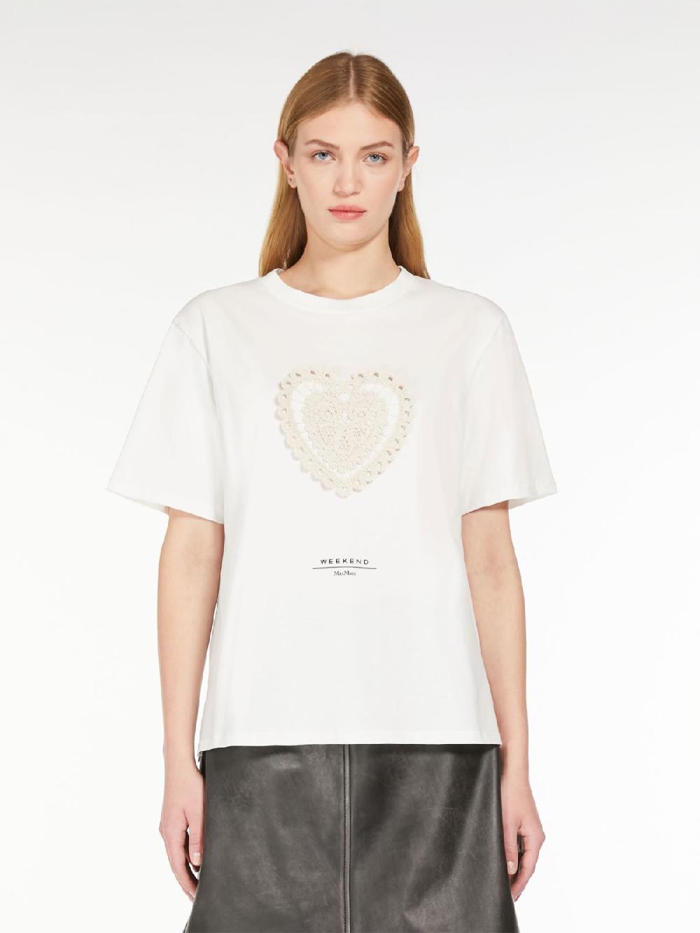 Weekend T-shirt in cotone con lettering ricamato I Più Venduti