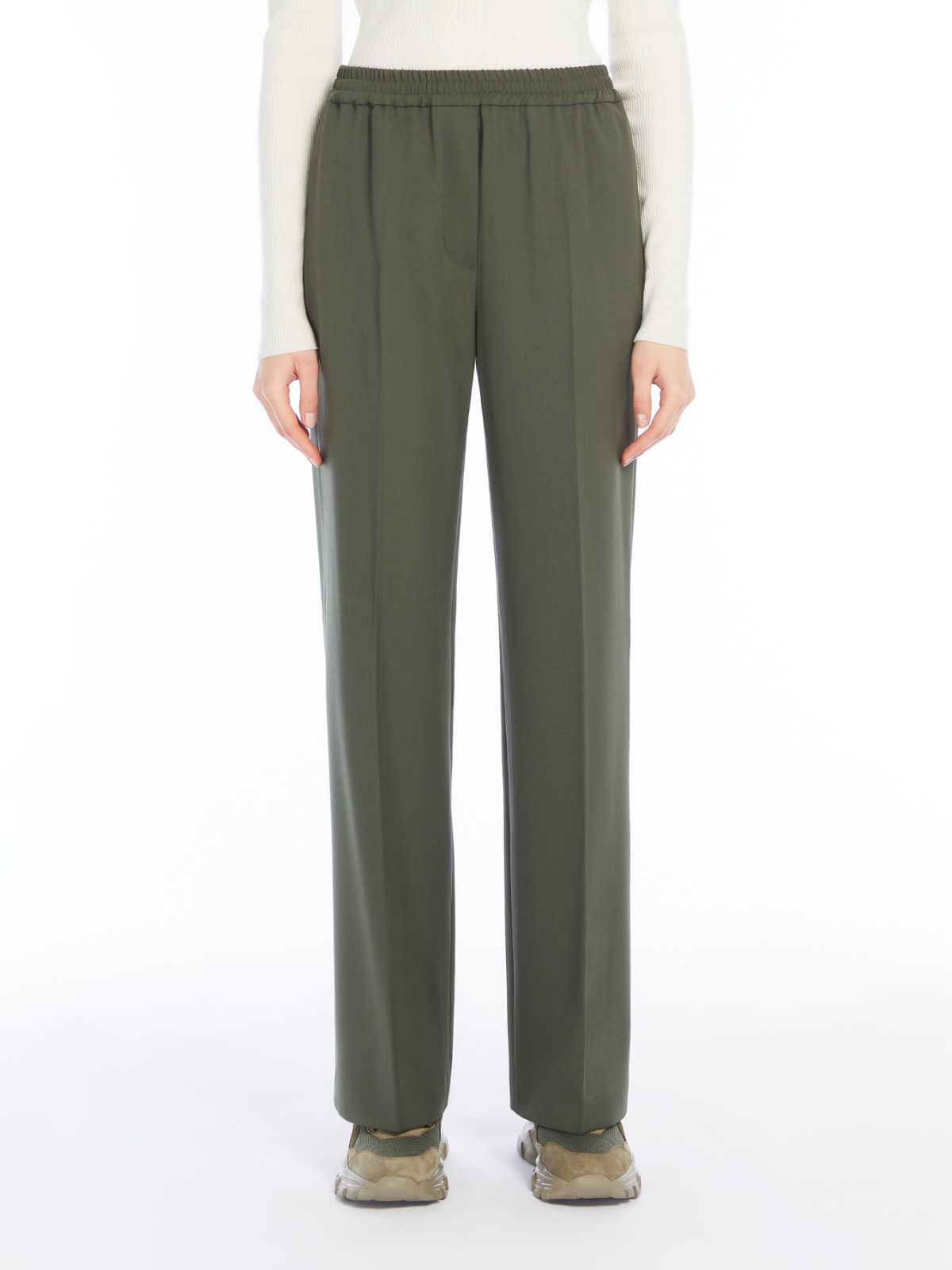Weekend Pantalone in gabardina di lana Economico
