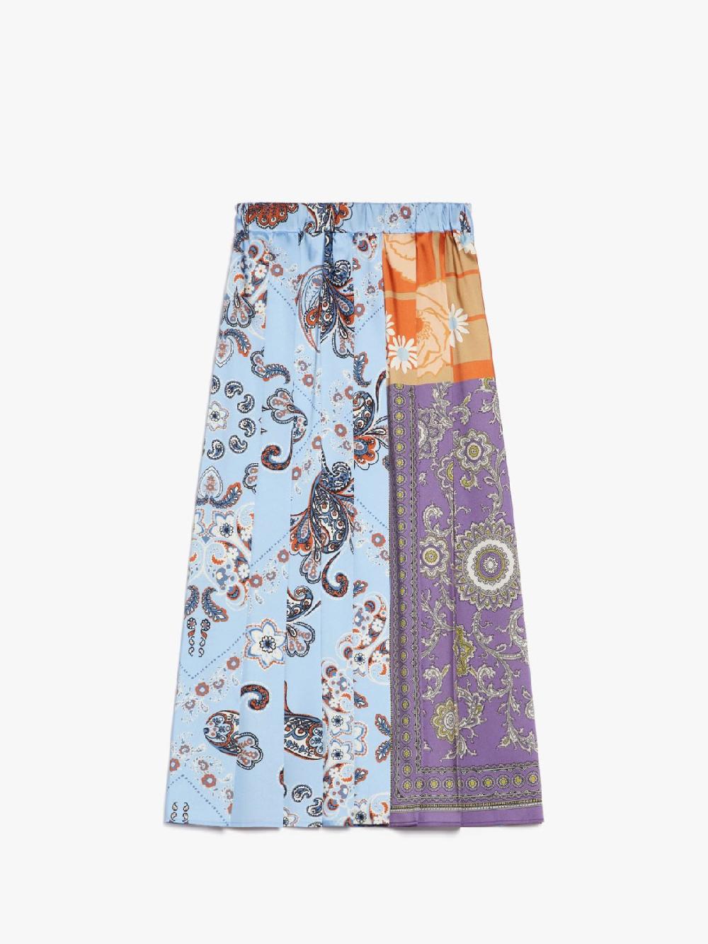 Weekend Gonna a pieghe in twill stampato Sottocosto