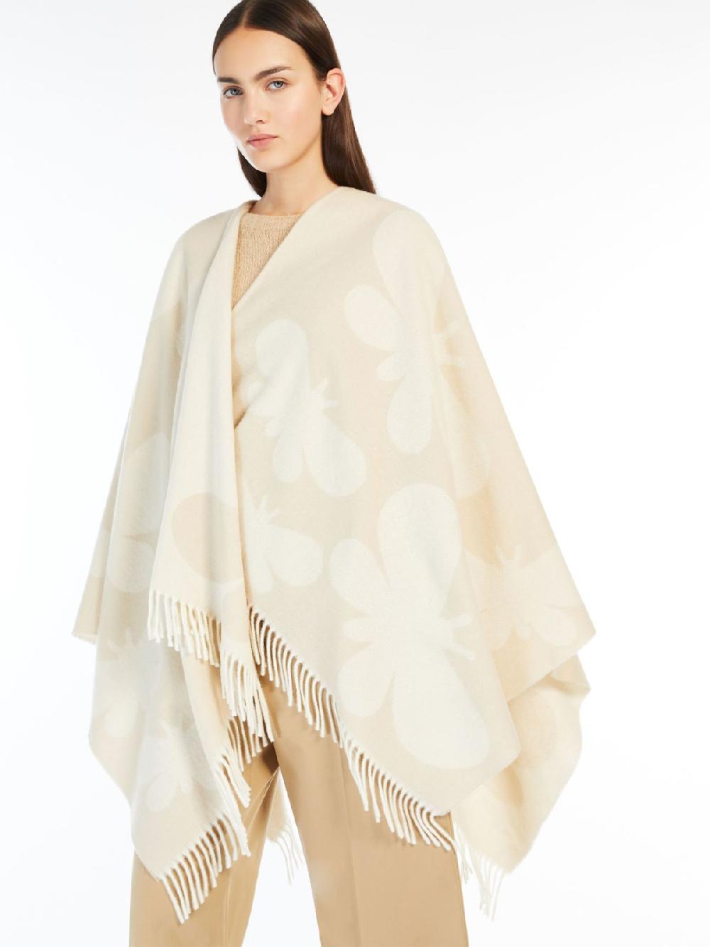 Weekend Poncho in lana jacquard Consegna Veloce